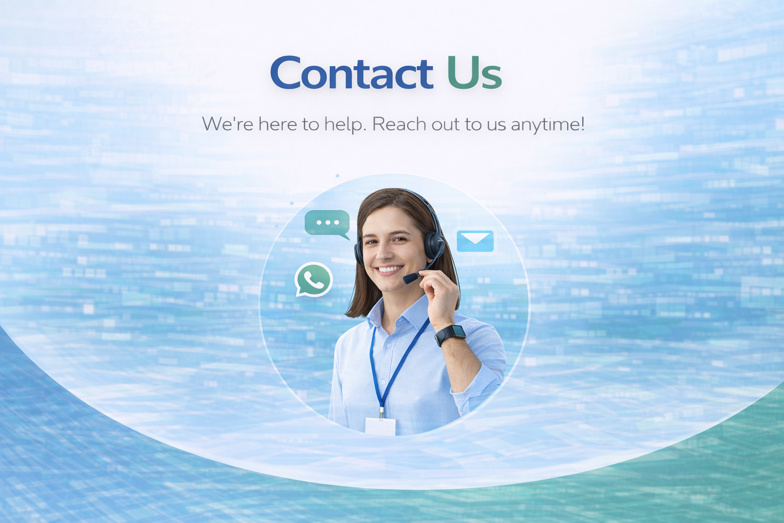 Customer support contact information graphic.